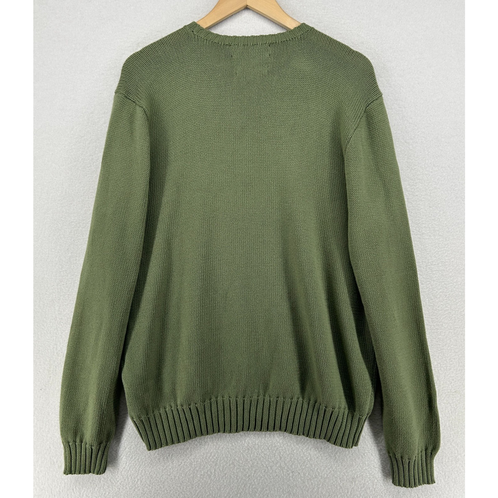 POLO RALPH LAUREN Sweater Mens L Iconic Crew Neck Jumper Pullover Green NEW - Picture 3 of 9